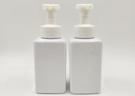 250ml Foam Pump PET Botol Kosmetik Bentuk Persegi 32 / 28mm Jenis Penyegelan