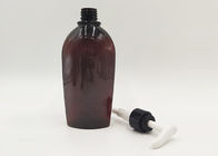Amber Color Bentuk Datar Botol Kosmetik Kustom PET Untuk Hand Sanitizers