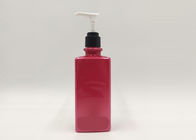 Red 500ml Square Bottle PET Packaging Untuk Produk Shampoo Shower Gel