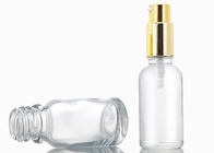 5ml - 100ml Botol Kosmetik Kaca Dengan Topi Penekan Tombol Emas Premium