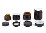 Amber 15ml 50ml Kaca Kosmetik Krim Jar Dengan Tutup Sekrup