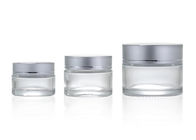Clear 20ml 50ml Glass Cosmetic Cream Jar Dengan Silver Cap