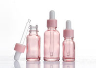 15ml 30ml Botol Penetes Kaca Tembus Merah Muda Untuk Minyak Esensial Disesuaikan