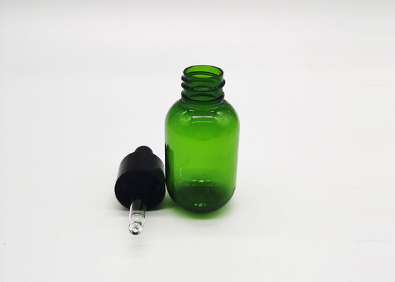 Green PET Plastic 30ml Botol Penetes Minyak Esensial Kemasan Kosmetik