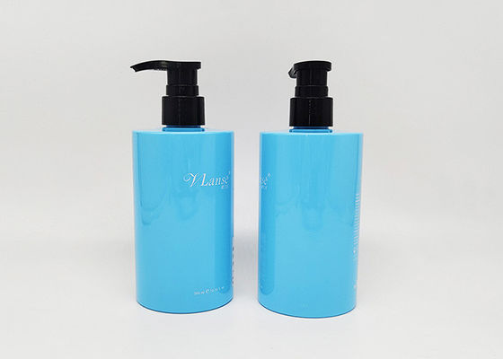 500ml Botol Gel Mandi Sampo Plastik PET Biru Dengan Pompa Lotion